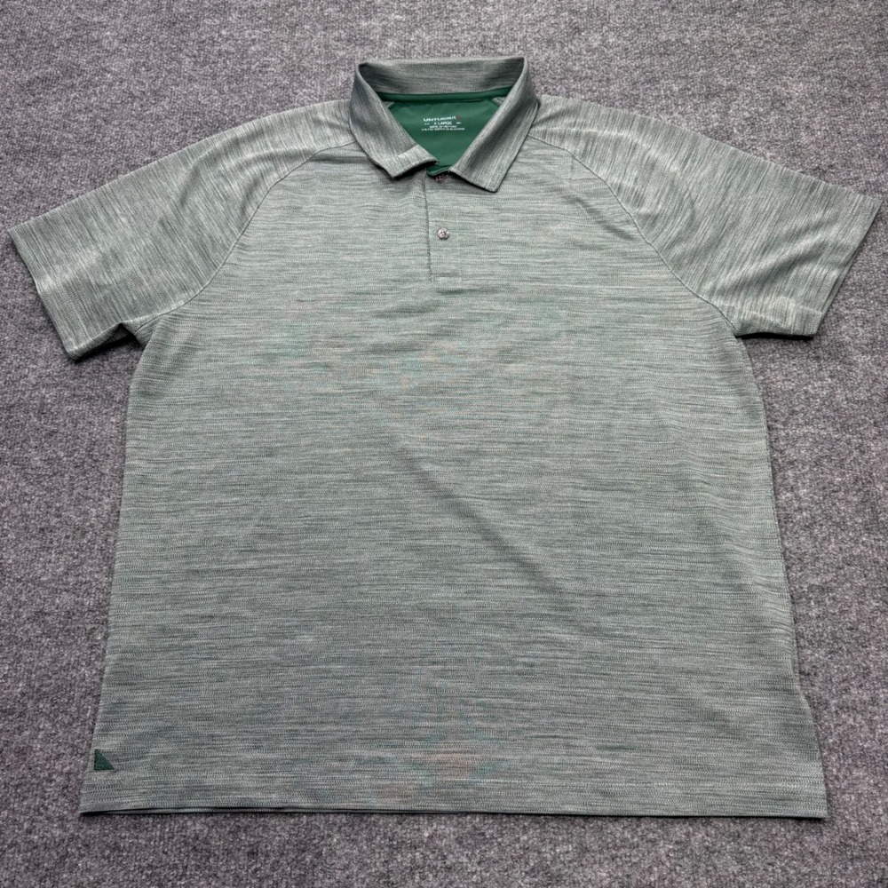 UNTUCKit Hannifer Polo Shirt Mens XL Dark Green Space Dye Performance 41486